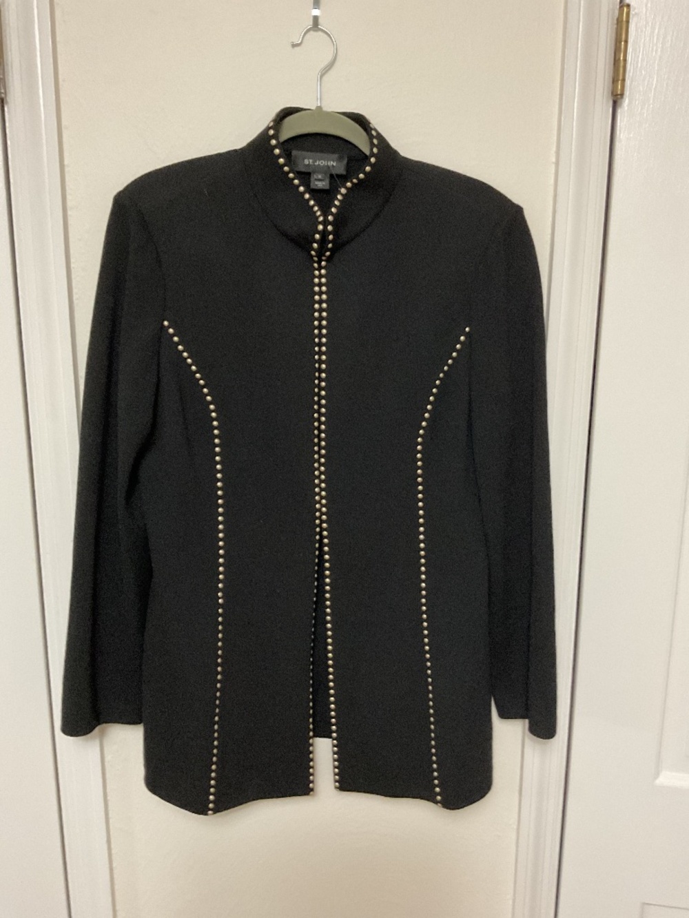 St John Collection ladies blazer black knit with grommet detail size 12